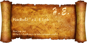 Hadházi Elek névjegykártya