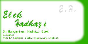 elek hadhazi business card
